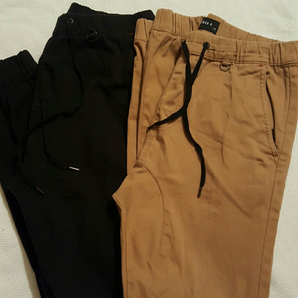 A bundle boys 2 large jogger pants tan and black